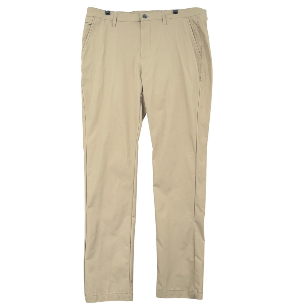 VTG 1946 Performance Khaki Pants Mens 36 Tan Straight Leg Golf Chinos New